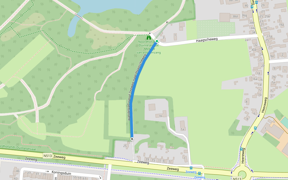 wandelpad vanaf Zeeweg naar Haagscheweg walking route map in Castricum