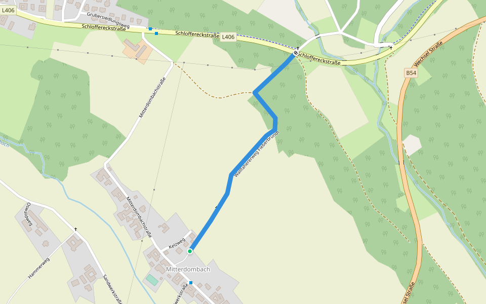 Wallfahererweg Fieberbründl walking route map in Mitterdombach