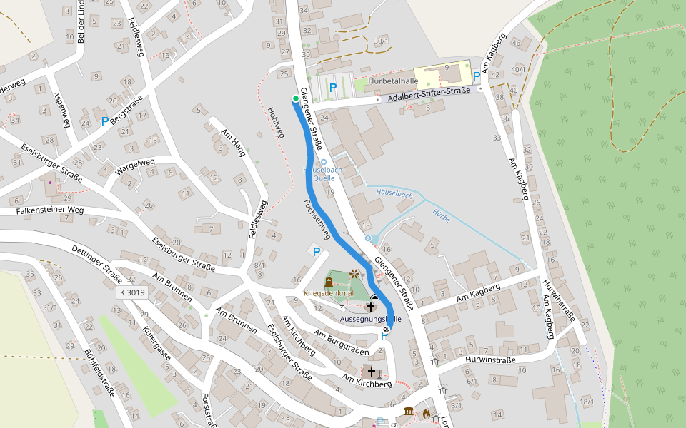 Fuchsenweg walking route map in Giengen an der Brenz