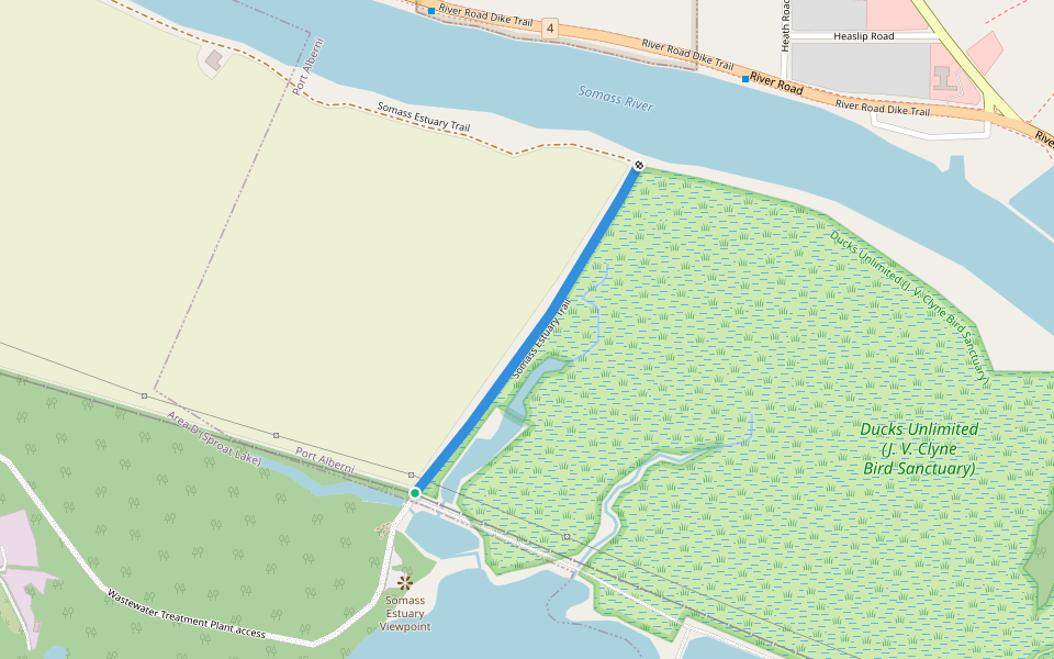 Somass Estuary Trail walking route map in Port Alberni