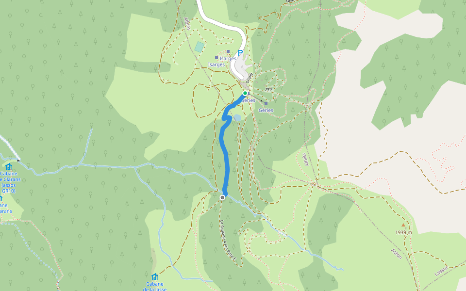 La Soulane 4 Km Piste E walking route map in Albiès