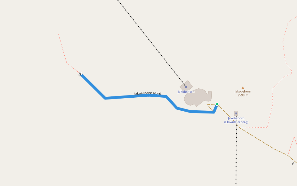 Jakobshorn Nord walking route map in Davos Platz