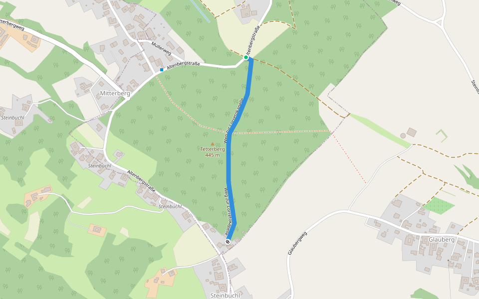 Weg zur Lorretokapelle walking route map in Schölbing