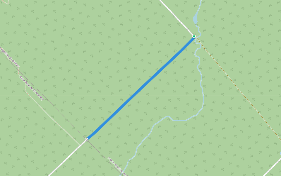 Rang de Rollette walking route map in Sainte-Apolline-de-Patton