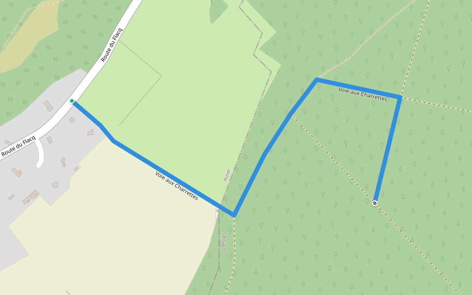 Voie aux Charrettes walking route map in Aizier