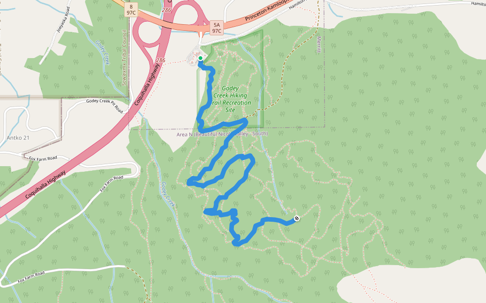 Too Much Info walking route map in Quilchena