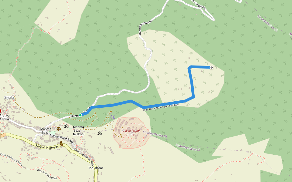 Way to talakhor and sallibari walking route map in Manma