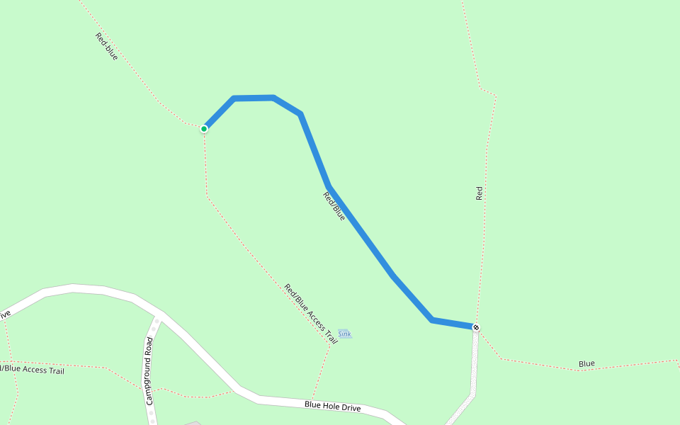 Red/Blue walking route map in Marianna