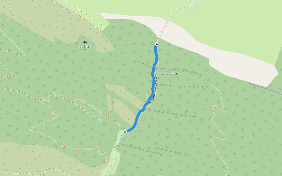desfiladero Los Cárcavos walking route map in Quecedo