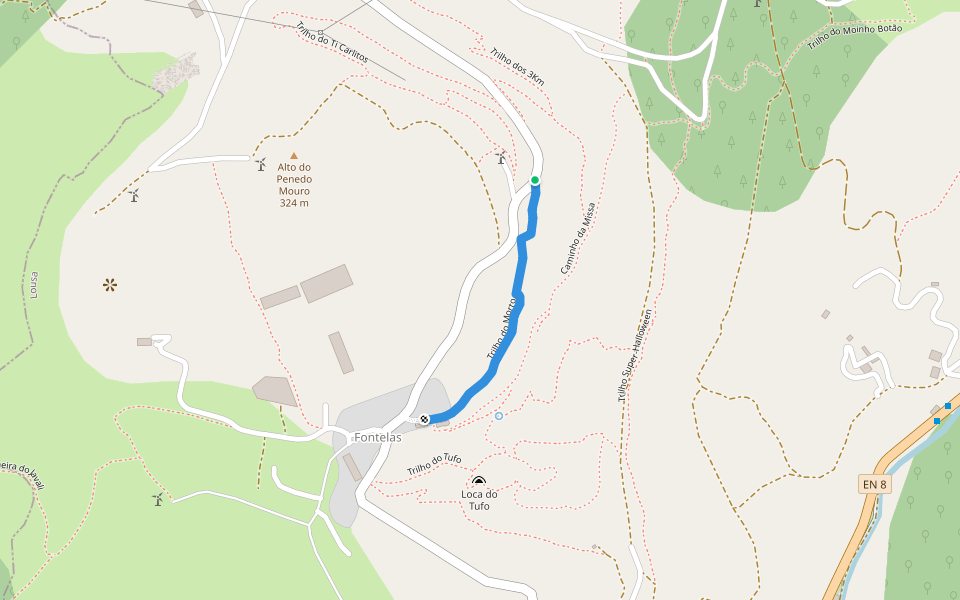 Trilho do Morto walking route map in Lousa