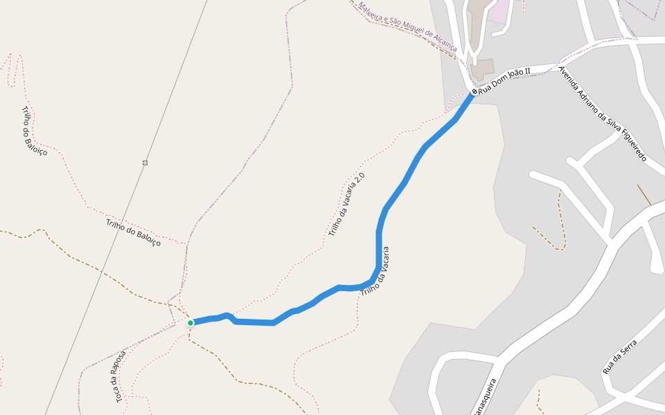 Trilho da Vacaria walking route map in Venda do Pinheiro