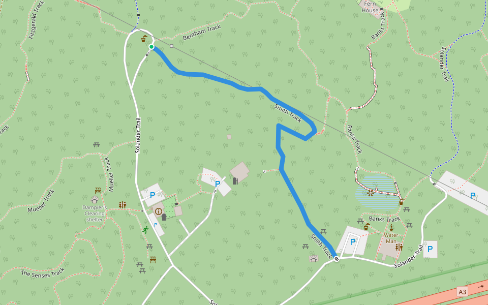 Smith Track walking route map in Saint Ives