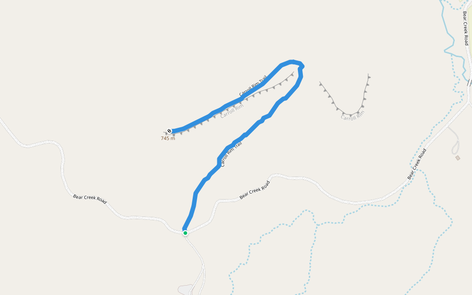 Carroll Rim Trail walking route map in Mitchell