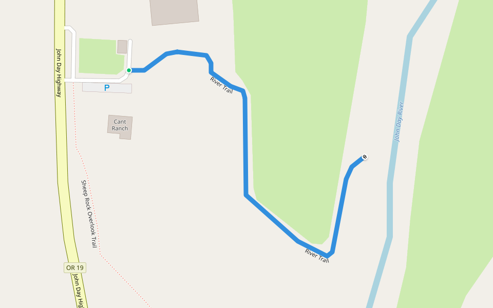River Trail walking route map in Dayville