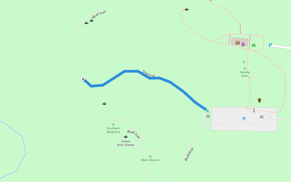 Shortcut walking route map in Marianna