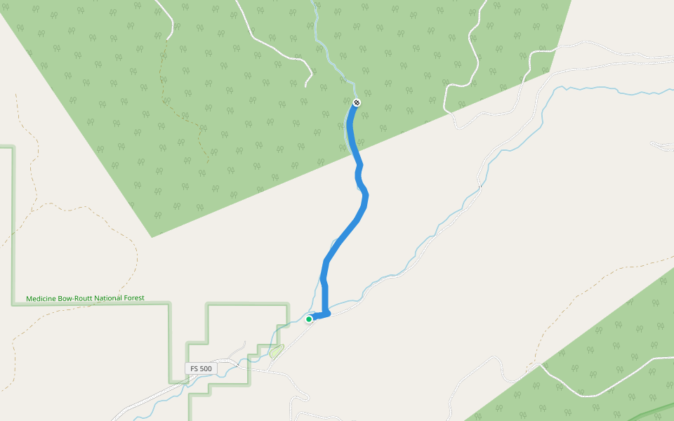 Tie Hack Trail walking route map in Saratoga