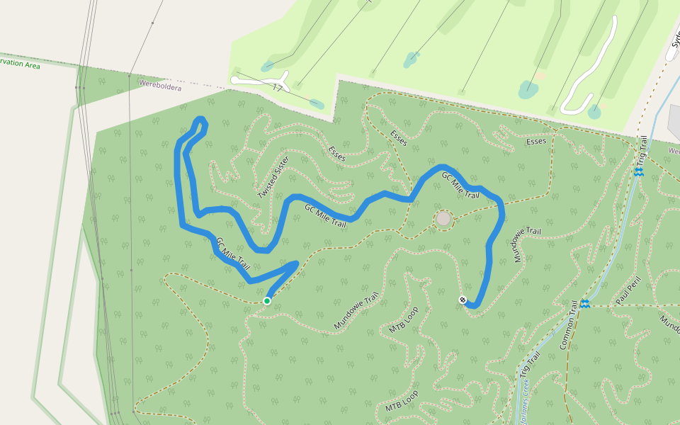 GC Mile Trail walking route map in Tumut