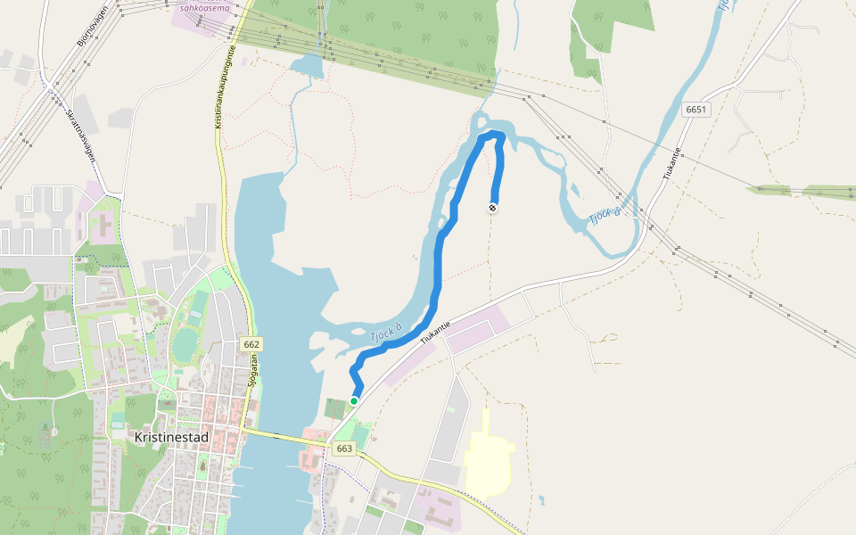 Tegelbruksbackens naturstig walking route map in Östra sidan