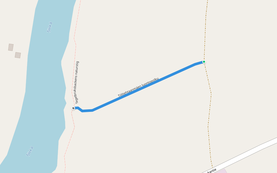 Tiilitehtaanmäen luontopolku walking route map in Kristinestad