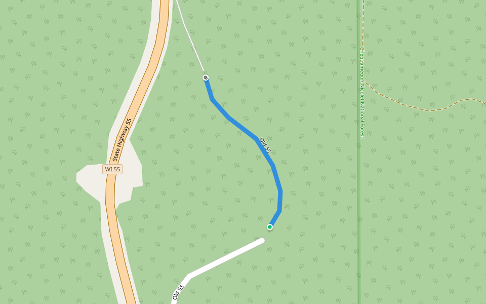 Old 55 walking route map in White Lake