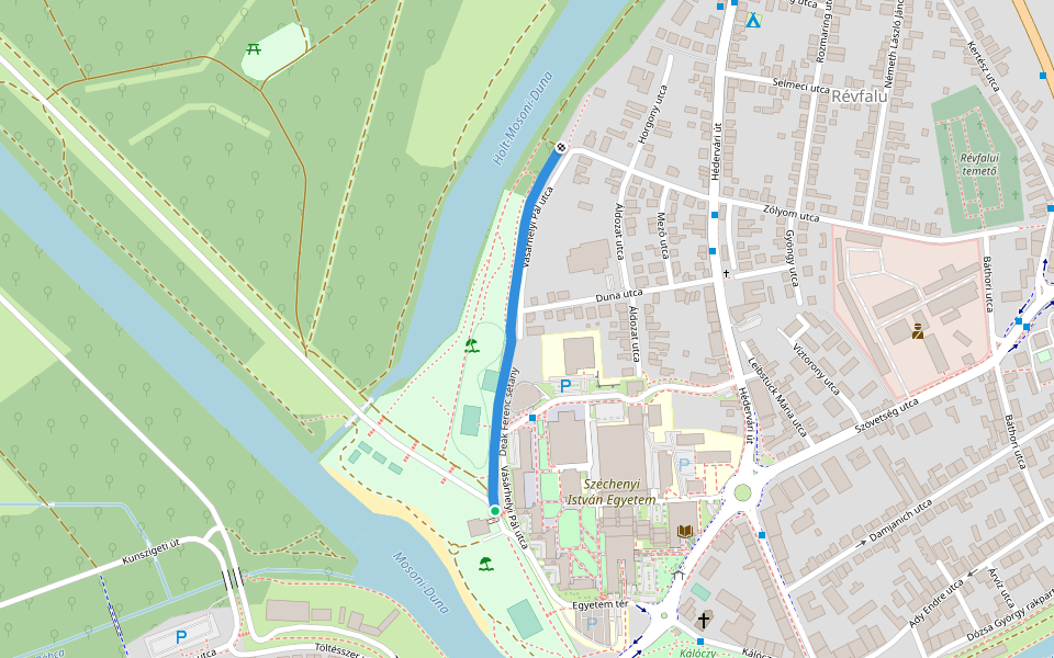 Deák Ferenc sétány walking route map in Győr