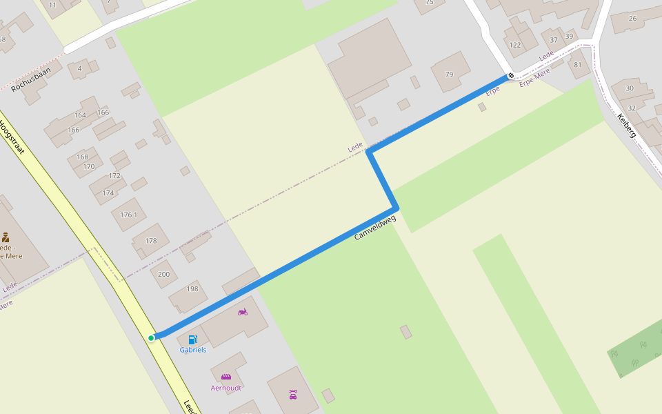 Camveldweg walking route map in Lede
