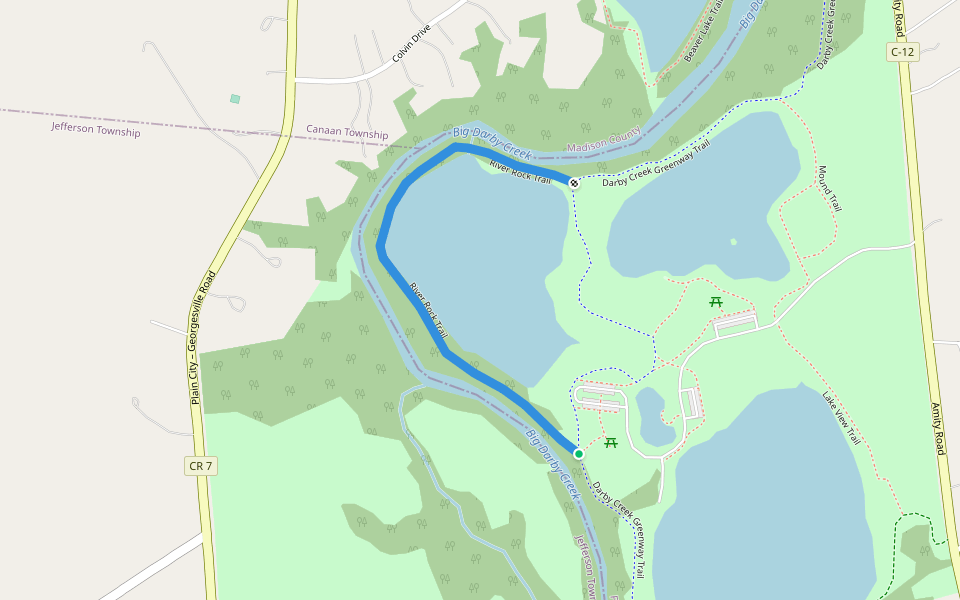 River Rock Trail walking route map in Plain City