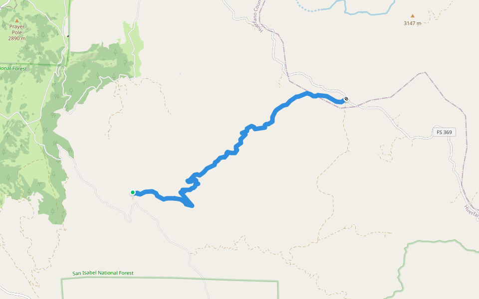 Pole Creek walking route map in Gardner