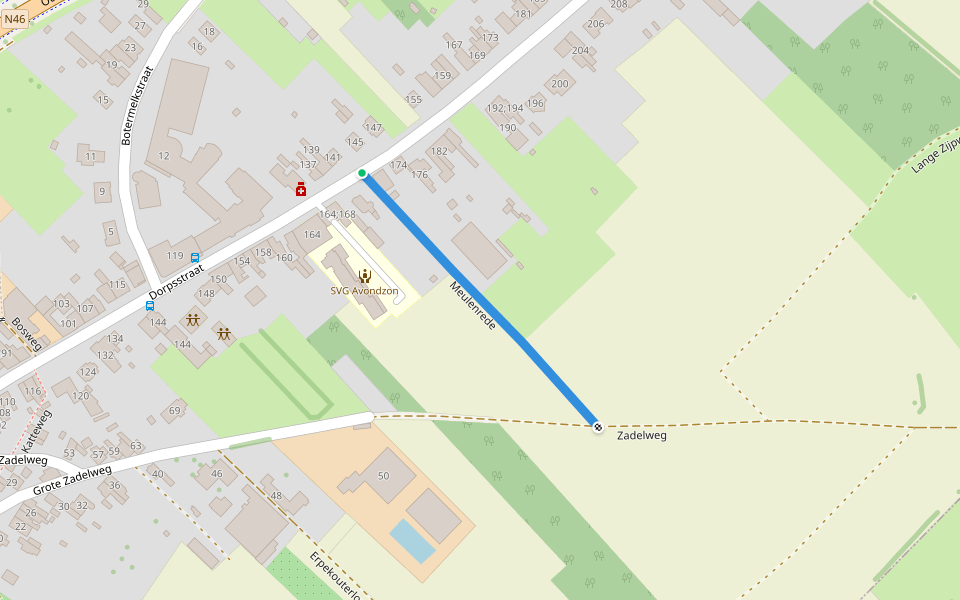 Meulenrede walking route map in Erpe-Mere