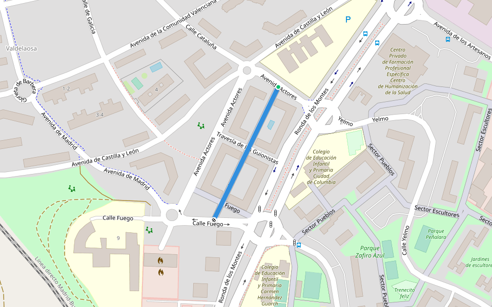 Travesía Directores walking route map in Tres Cantos