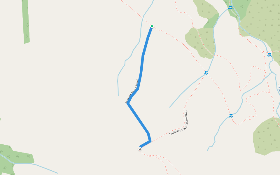 Faulkner Track (closed) walking route map in Charteris Bay