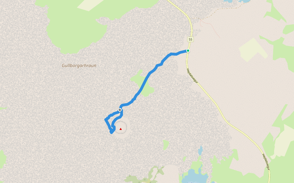 Gullborgarhellar walking route map in Borgarnes