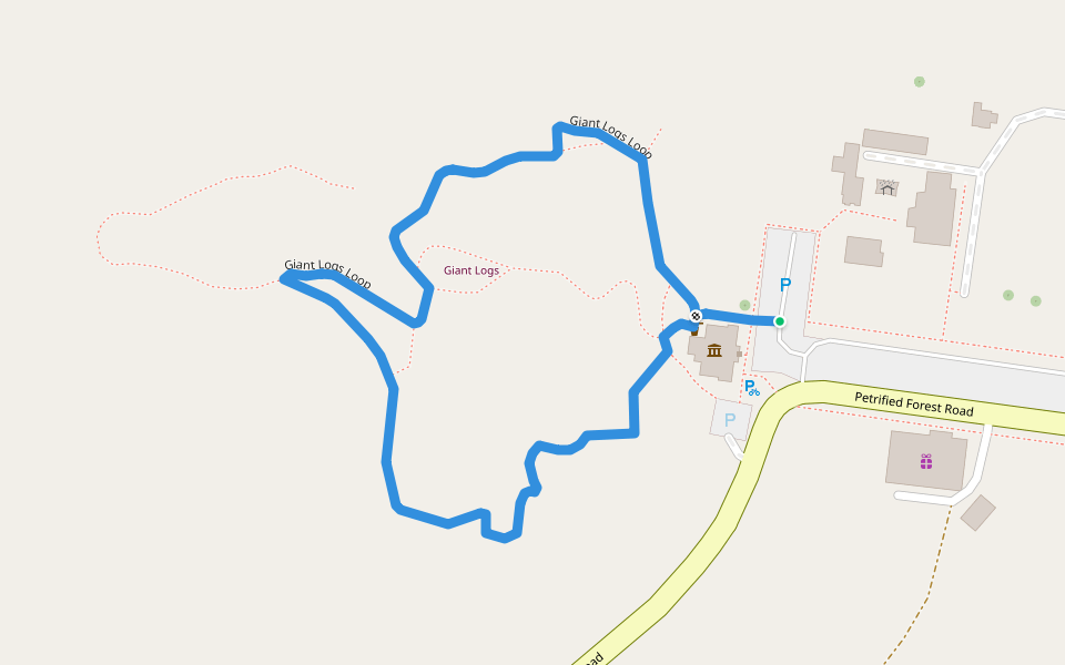 Giant Logs Loop walking route map in Holbrook