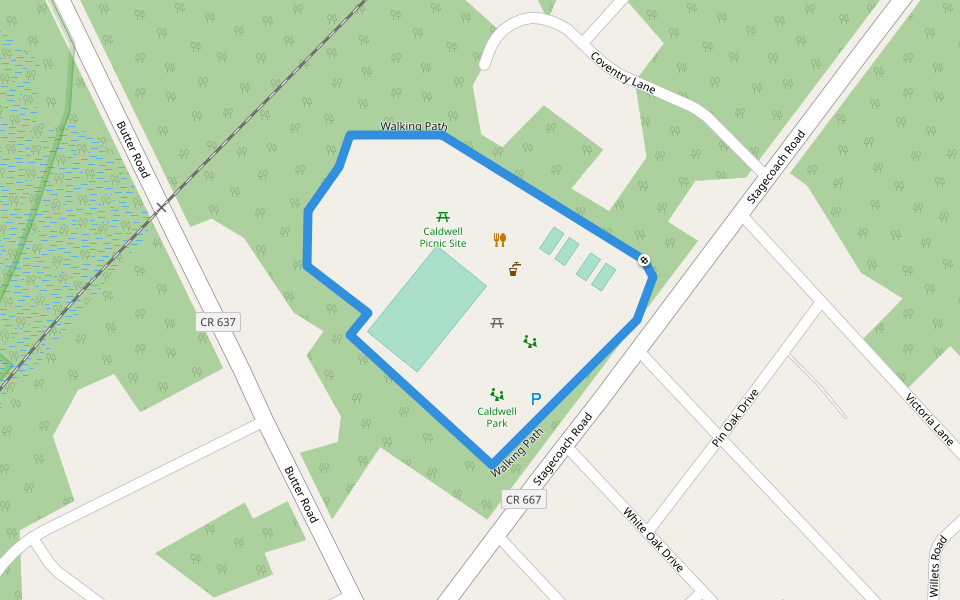 Walking Path walking route map in Upper Township