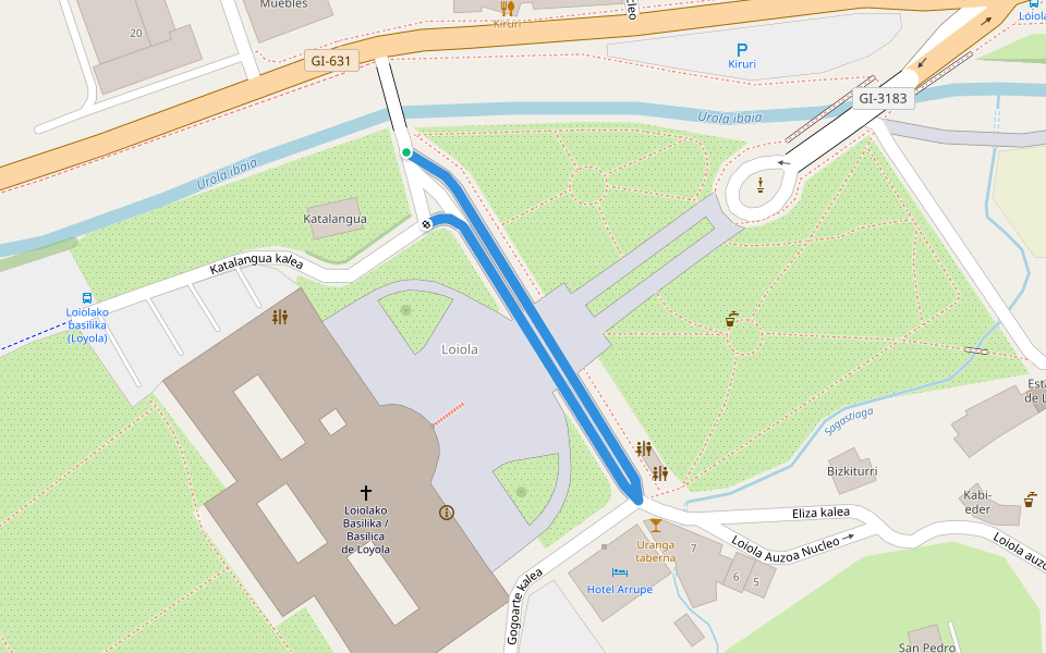 Boulevard de Loiola walking route map in Loiola