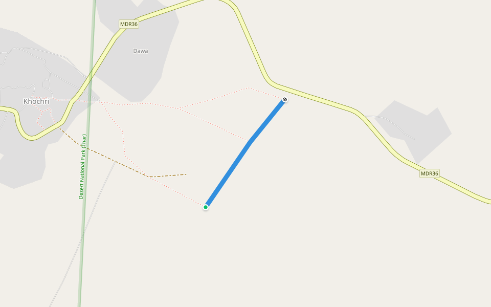 Dune Trail walking route map in Dhoba