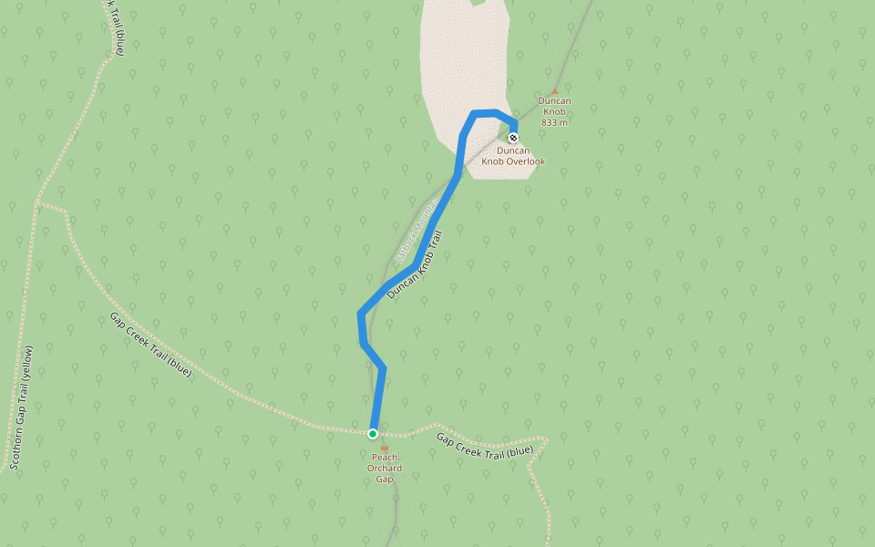 Duncan Knob Trail walking route map in Luray