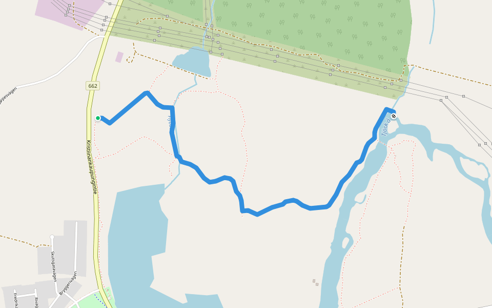 Pohjoislahden luontopolku walking route map in Kristinestad