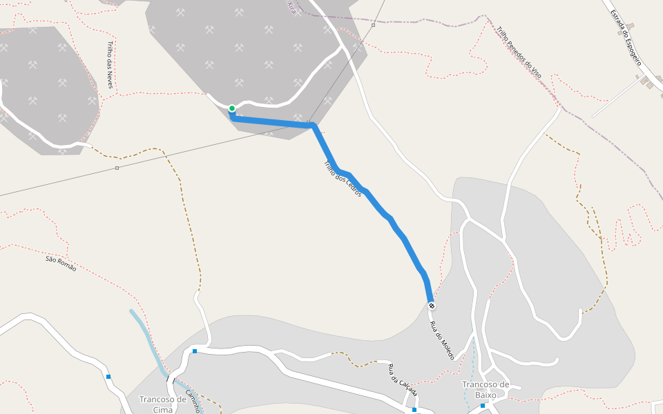 Trilho dos Cedros walking route map in São João dos Montes