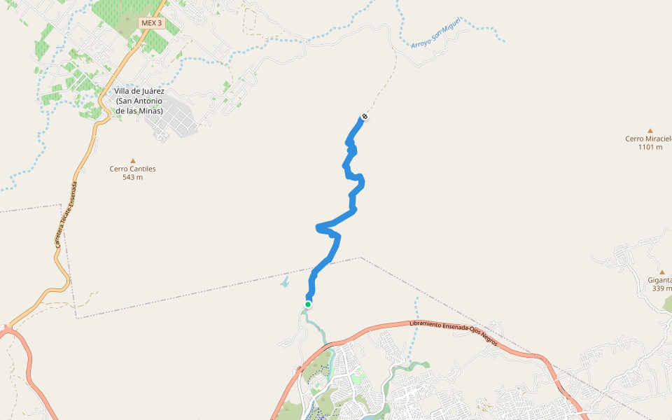 Prolongación Avenida Ruiz walking route map in Trinidad