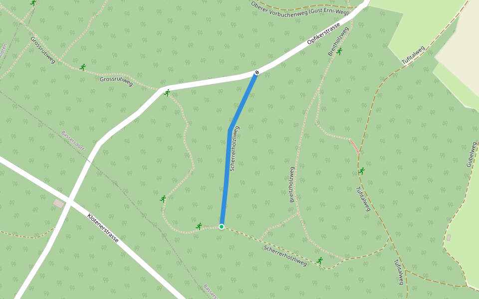 Scherrerhölzliweg walking route map in Dietlikon