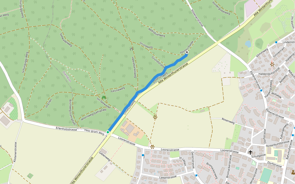 Chlietürliweg walking route map in Dietlikon