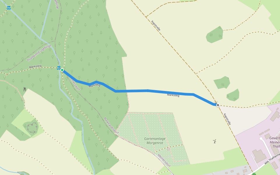 Marksteig walking route map in Burkhardtsdorf