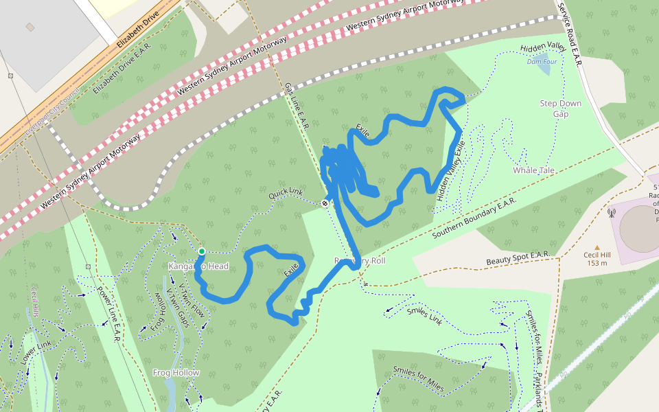 Exile walking route map in Cecil Hills