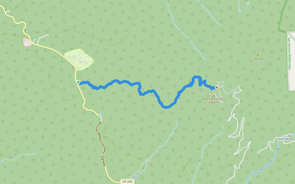 Black Mountain Trail walking route map in Banning