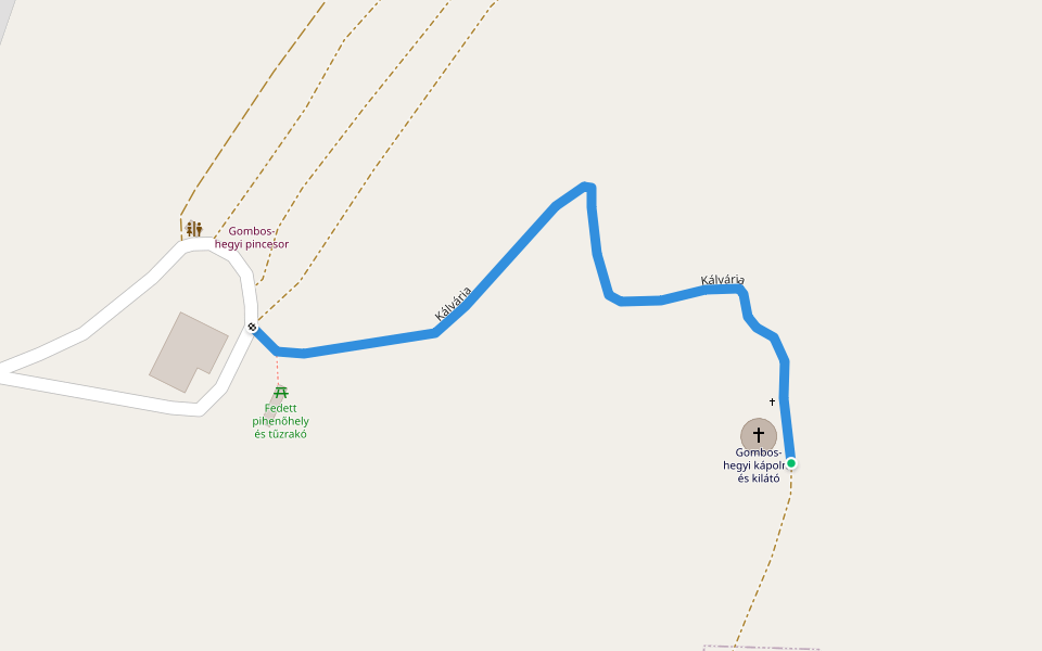 Kálvária walking route map in Hercegkút