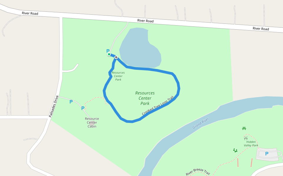 Crooked Tree Loop Trail walking route map in Madison