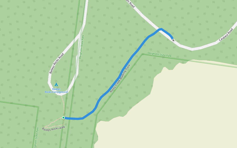 Rocky Creek Walking Track walking route map in Dergholm