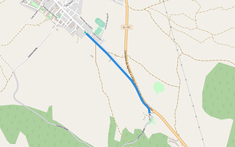 Vía Verde del Moncayo walking route map in Ólvega