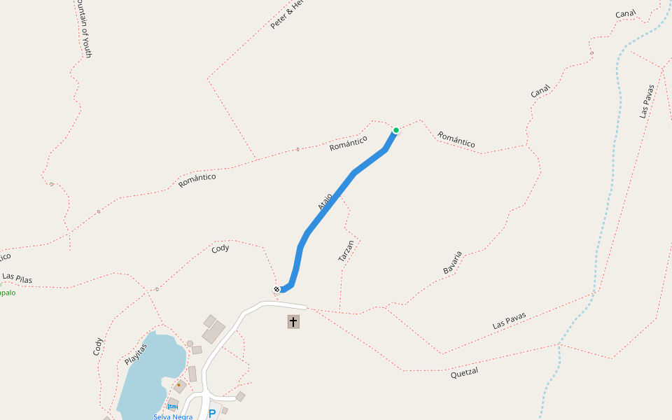 Atajo walking route map in El Arenal